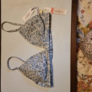 Liberty Blue Floral Bikini Top